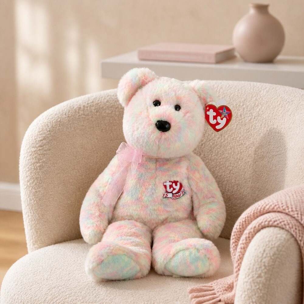 2001 Ty Beanie Buddies Celebrate 15 Years Anniversary Plush Teddy Bear